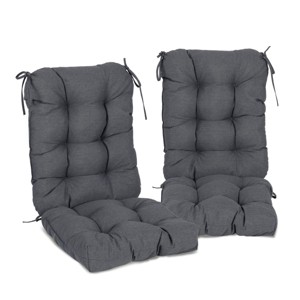 Aoodor Outdoor Tufted Back Cushions Patio Replacement Chair Cushion with Ties, Water and Fade Resistant for All Weather, Set of 2 - 1 of 4