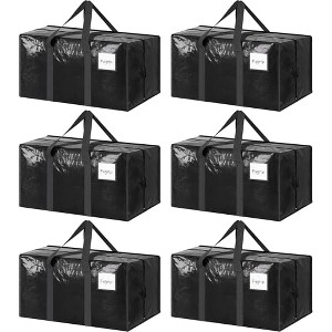 Generic 6 Pack Extra Heavy Duty Large Moving Bags with Strong Zipper & Comfort - 1 of 4