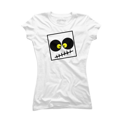Junior's Design By Humans Square Skull By LonaMisa T-Shirt