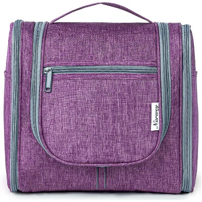 Narwey Hanging Toiletry Bag Travel Makeup Bag Organizer Toiletries Bag for Cosmetics Essentials Accessories (Large, Dark Purple)