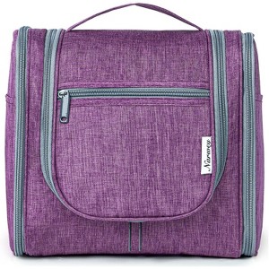 Narwey Hanging Toiletry Bag Travel Makeup Bag Organizer Toiletries Bag for Cosmetics Essentials Accessories (Large, Dark Purple) - 1 of 4