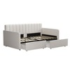 RealRooms Stratford Upholstered Daybed with Storage Drawers, Cream - 4 of 4