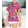 LA LEELA Button Down Shirt Summer Beach Party Blouse Shirt Dressy Colorful Tops Blouses Short Sleeve Dress Shirts Hawaiian T Shirts - 4 of 4