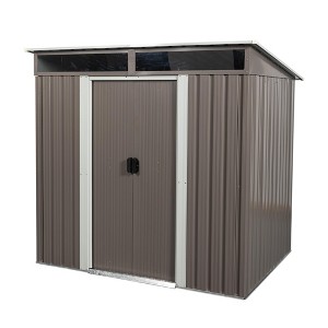 6x5 FT Outdoor Metal Storage Shed with Lockable Sliding Doors, Galvanized Steel Garden Shed for Backyard, Patio & Garage – Weatherproof & Ventilated - 1 of 4