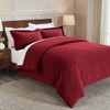 Flannel Cotton Modern Solid Fuzzy Duvet Cover Set With Pillow Shams by Blue Nile Mills - 2 of 4