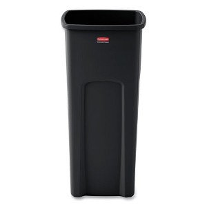 Rubbermaid Commercial Untouchable Square Waste Receptacle, 23 gal, Plastic, Black - 1 of 4