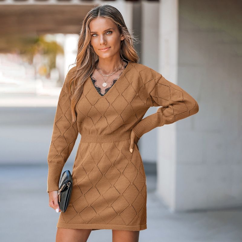 Women's Pointelle Knit Scalloped Lace Sweater Dress - Cupshe, 6 of 8