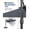 10ft Heavy Duty Cantilever Patio Umbrella with Solar LED Lights and Weighted Base, 2-Tier Aluminum Offset Outdoor Umbrella with 360-Degree Rotation - 4 of 4