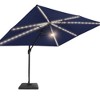 Sonkuki 11.5x9FT Outdoor Patio Solar LED Cantilever Umbrella Aluminium Pole w/Base, 360°Rotation and Canopy Angle Adjustment - 2 of 4
