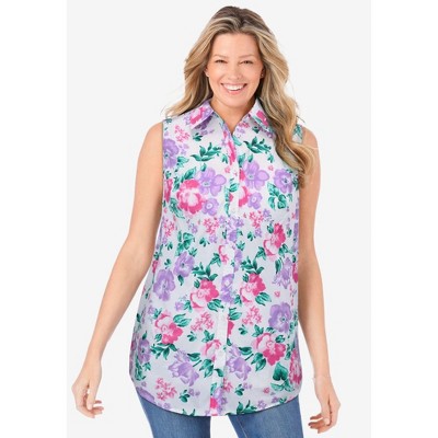 Woman Within Women's Plus Size Perfect Sleeveless Shirt