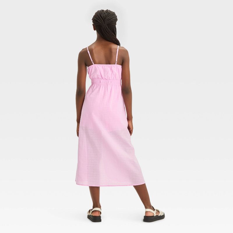 Girls' Ruched Waist Cami Strap Walkthrough Dress - art class™, 3 of 5
