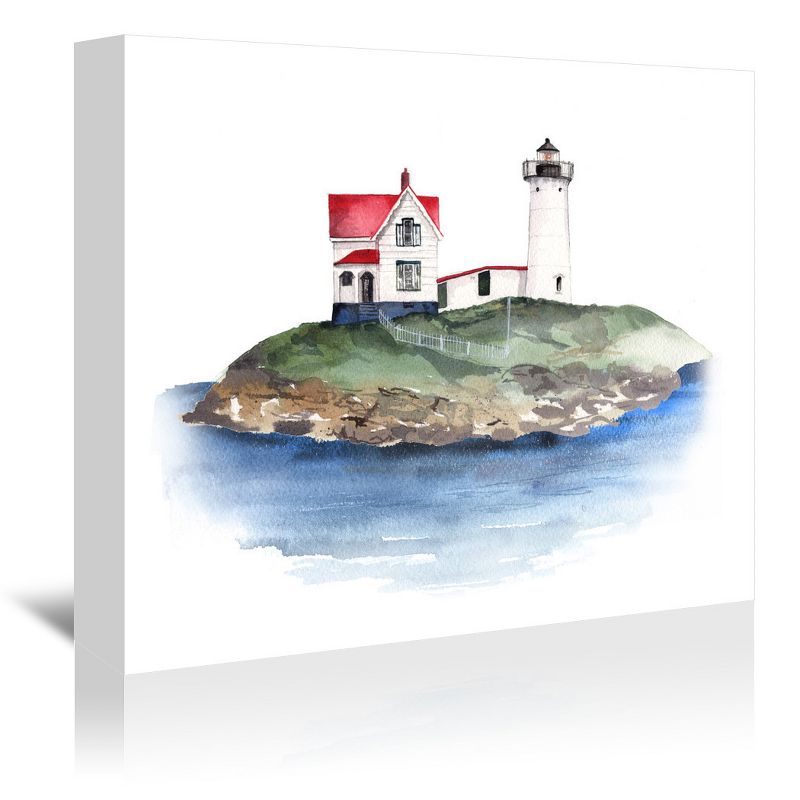 Americanflat Modern Coastal Nubble Lighthouse By Cami Monet Wall Unframed Canvas Wall Art, 1 of 6