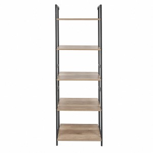 LuxenHome 5-Shelf 73" H x 23.6" W Light Oak Manufactured Wood Etagere Bookcase Brown - 1 of 4