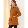 Allegra K Women's Faux Fur Hooded Drawstring Waist Fully Lined Parka Coat - 4 of 4