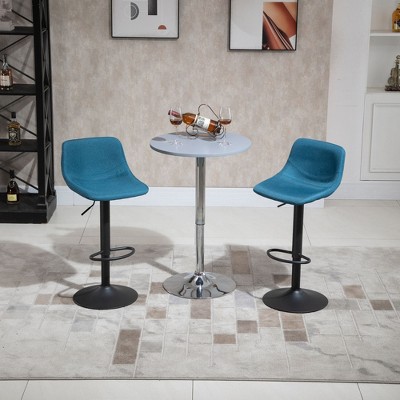 NicBex Adjustable Height Bar Stools Set of 2,Swivel Counter Stools with Backrest,Barstools with Metal Frame,Stools for Kitchen Counter,Island,Bar