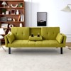 TIRAMISUBEST 70 Inch Convertible Sofa Bed Sleeper Couch Foldable Cup Holder Side Storage Guest Ready Small Space, Green - 3 of 4