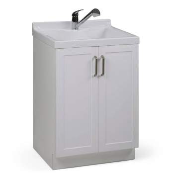 212 Main 834-314 Kleankin Pedestal Sink Storage Cabinet, Grey