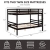 Twin over Twin Bunk Bed with Ladder,Wooden Bunk Bed with High Guardrail,No Box Spring Needed,White - 4 of 4