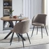 VYNXARIA Adjust Legs Upholstered teddy faux fur dining armrest chair set of 2 ,Light Brown - 3 of 4