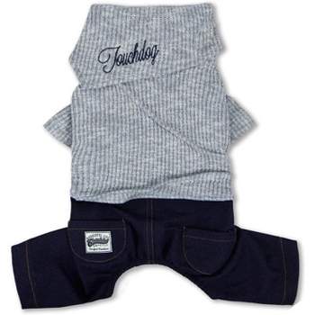 Touchdog  Vogue Neck-Wrap Sweater and Denim Pant Outfit
