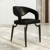 LeisureMod Entice Modern Dining Chairs Upholstered Leather Seat Curved Back Metal Legs - 2 of 4