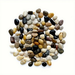 Vynxaria Polished River Rocks - 1-3 Inch Decorative Stones in Black, White, and Diverse Colors for Gardens, Walkways, and Crafts - 1 of 4