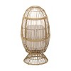 Swivel Rattan Patio Egg Chair,Rattan Basket Shape Swivel Egg Chair With Water-resistant Cushions - Maison Boucle - 4 of 4