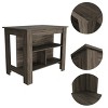 INFURNIC Kitchen Carts and Islands Kitchen Island with Open Shelves and Spacious Prep Surface, Brown, 27.5"*40.5"*35.4" - 3 of 4