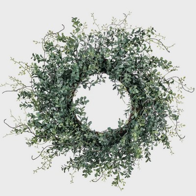Sullivans Artificial 24" Blue Boxwood Wreath