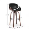 FURNIinspire Counter And Bar Stools Mid-Century Modern Upholstered Swivel Bar Stool Barstool, Counter Height Stool Chair, Black, 20"*20.75"*42.75" - 3 of 4