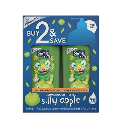 Suave 3-in-1 Body Wash + Shampoo and Conditioner Silly Apple - 1.06L