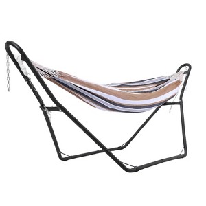 Heavy-Duty Portable Hammock Stand - 550lb Capacity, Fits 9.5-14ft Hammocks, Steel Frame for Indoor/Outdoor, Black - 1 of 4
