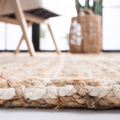 Ivory and Natural Hand-Woven Wool 8' x 10' Area Rug