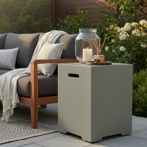 Clihome Propane Tank Cover 16 Inch, 20 LB Outdoor Tank Storage Hideaway Table for Patio, Deck & Fire Pit - 1 of 4