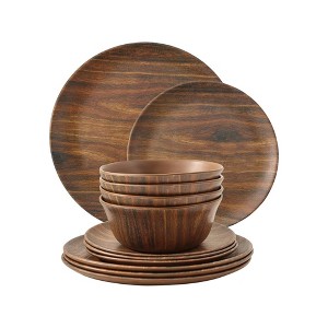 Nebula Vortex Wood Grain Pattern Dinnerware Collection - 1 of 3