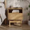 LuxenHome Summer Oak Engineered Wood Nightstand and End Table with Storage Brown - 2 of 4