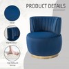 CAVINAS Teddy Fabric Cuddle Barrel Swivel Accent Chair with Mid-Height Back,Upholstered Swivel Living Room Chairs,Reading Chairs for Living Room - 4 of 4
