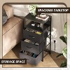 GALAXHERO LED Nightstand with Charging Station Night Stand with 3 Fabric Drawers and Storage Shelf Small Dresser for Small Space 31.9" H Bedside Table - 4 of 4