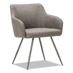 Alera Alera Captain Series Guest Chair, 23.8" x 24.6" x 30.1", Gray Tweed Seat, Gray Tweed Back, Chrome Base - 1 of 4