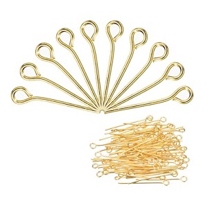 Unique Bargains DIY Craft Necklaces Bracelets Earrings Jewelry Making Iron 21 Gauge Eye Pins 200 Pcs - 1 of 4