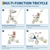 7-in-1 Foldable Baby Tricycle w/ Parent Handle, Safety Harness & Canopy ¨C Adjustable for Ages 1-6, Balance Bike & Stroller Modes - 3 of 4