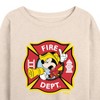 Women's - Disney - Firefighter Mickey Lightweight French Terry Wide Neck Long Sleeve Shirt - 2 of 4