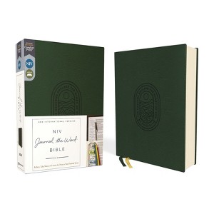 Niv, Journal the Word Bible (Perfect for Note-Taking), Leathersoft, Green, Red Letter, Comfort Print - (NIV Journal the Word Bible) by  Zondervan - 1 of 1