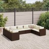 vidaXL Patio Lounge Set Brown PE Rattan 9 Piece Set - 2 of 4