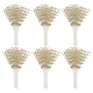 Unique Bargains No Fading Plastic Decorations Pearl String Bouquet 60 Pcs - 1 of 4