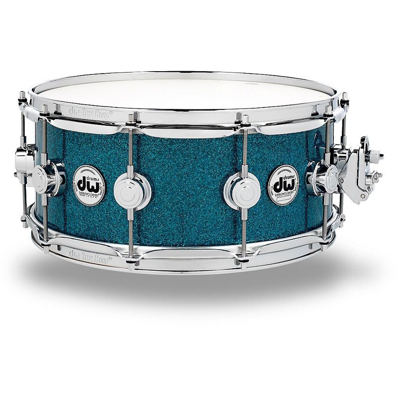 DW Collector's Series FinishPly Teal Glass Snare Drum With Chrome Hardware 14 x 6 in., 1 of 2