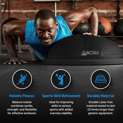 Black Rubberized Non-Skid Balance Trainer for Home Fitness