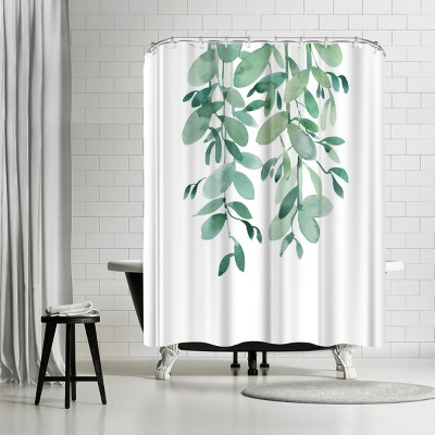 Americanflat Tropical Leaf Eucalyptus by Victoria Nelson 71" x 74" Shower Curtain