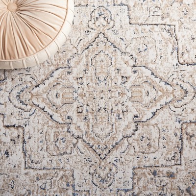 Ivory Elegance 79'' Square Hand-Knotted Cotton Blend Rug