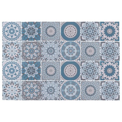 Unique Bargains PVC Tile Stickers 3.94"x3.94" White Gray 24 Pcs
